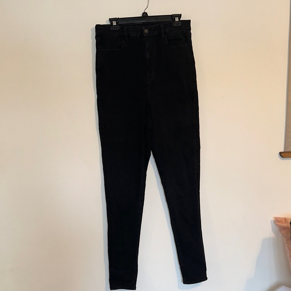 American Eagle Women's Curvy Highest Rise Black Jeggings, Ne(x)t Level Stretch